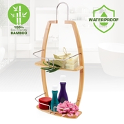 Serenelife Bamboo Shower Caddy - Hanging Shower Bathtub Caddy Organizer SLSHCD45